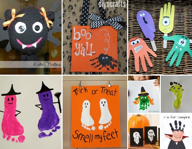 handprint-footprint-halloween-crafts | Entertrainment Junction